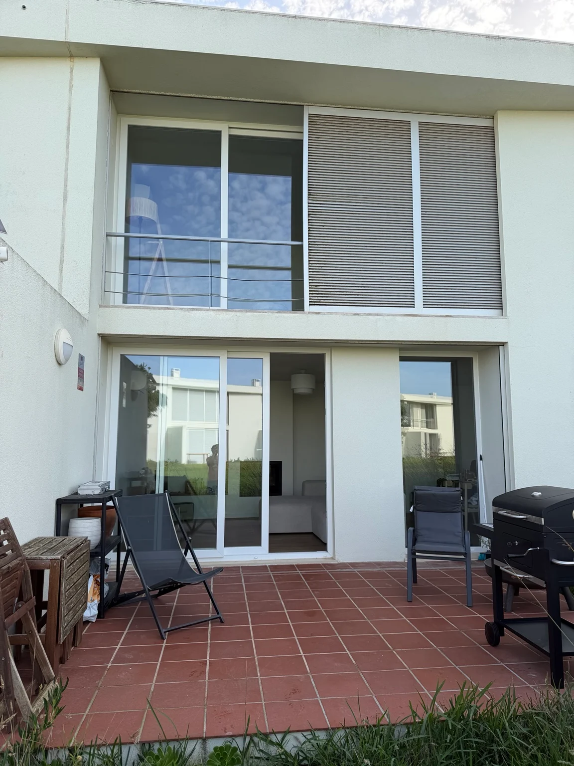Private terrace and townhouse exterior